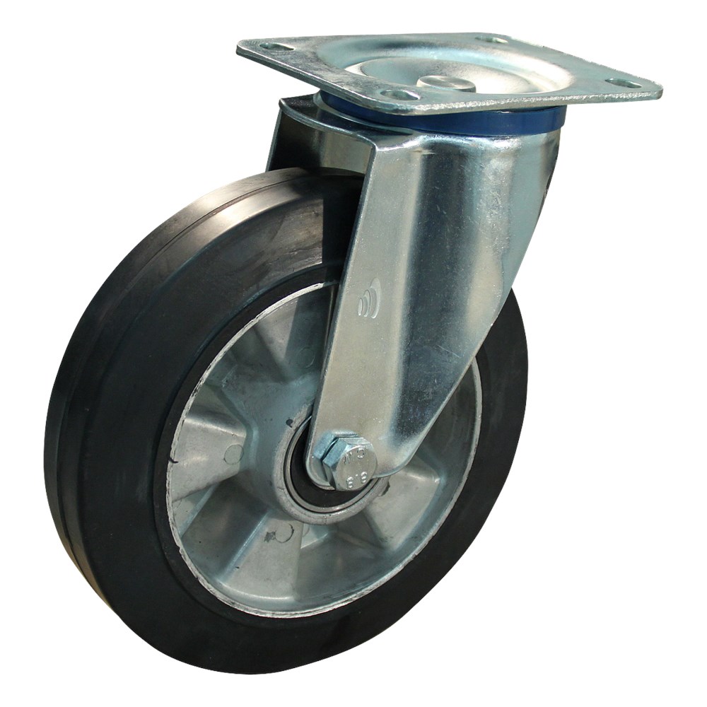 Protempo Transportwiel (zwenk) met plaatbevestiging met stalen gaffel