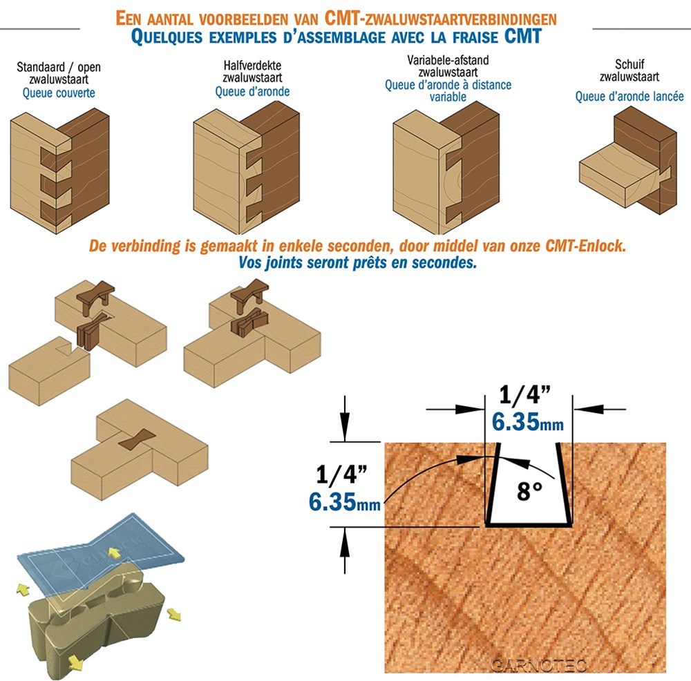 CMT 818.658.11 Zwaluwstaart Bit, 5/8-Inch Diameter, 1/2-Inch Schacht