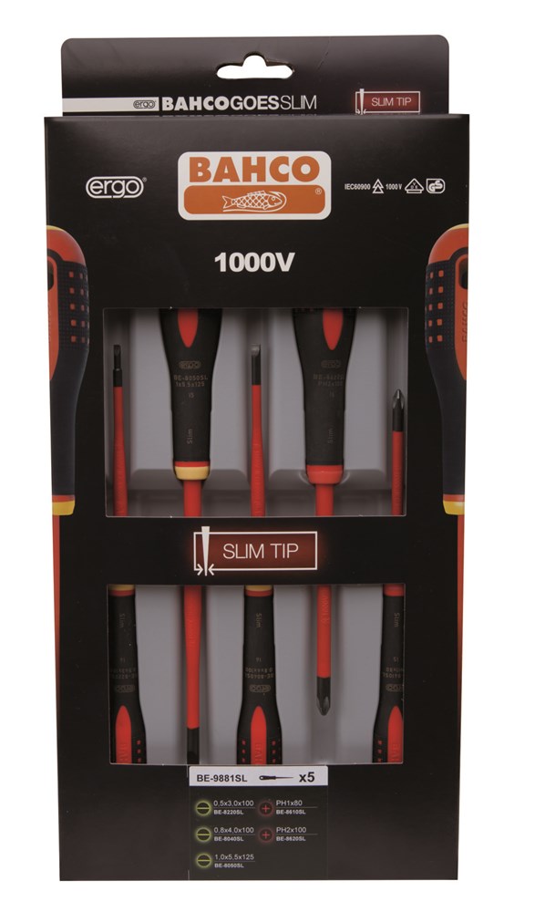 Destornillador Bahco Ergonómico - Punta Plana 1,6x10 Mm - Mango Pasante 175 Mm